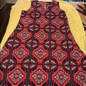 Ashley Stewart red & blue handkerchief dress